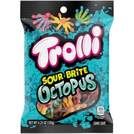 Trolli Sour Octopus - 4.25oz Peg Bag - 9