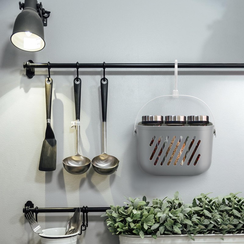 Gatuida Plastic Storage Basket with Hook, Hanging Shower Kitchen Organizer,
