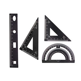 EXCEART 1juego Regla Metálica Diy Para Estudiantes Incluye Regla Recta Transportador Y Placa Triangular Útil Para Arquitectos Y Diseñadores Color Negr