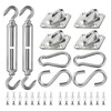 ZFYQ Sun Shade Sail Fixing Kit for Garden, 42 Pieces