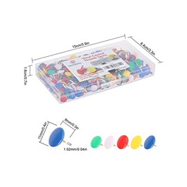 PAPERPAL 500 Chinchetas recubiertas de Vinilo para Tablero de Corcho, Tachuelas Planas para Carteles, Tachuelas para tablones de anuncios, chinchetas Coloridas para Oficina, Escuela y Uso Personal