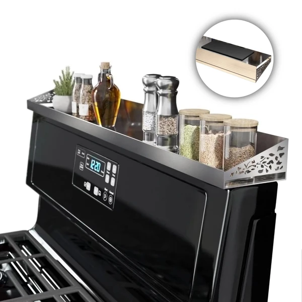 STUTOV Magnetic Stove top Shelf, 30" Length, Magnetic Spice Rack
