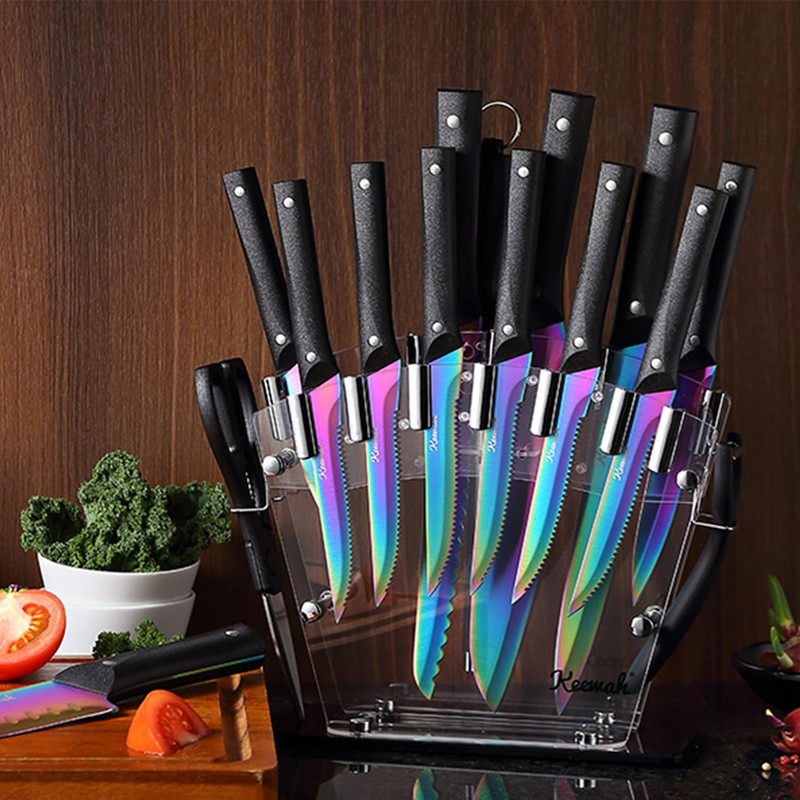 Keewah Knife Set, 16 Piece Kitchen Knives set with Acrylic