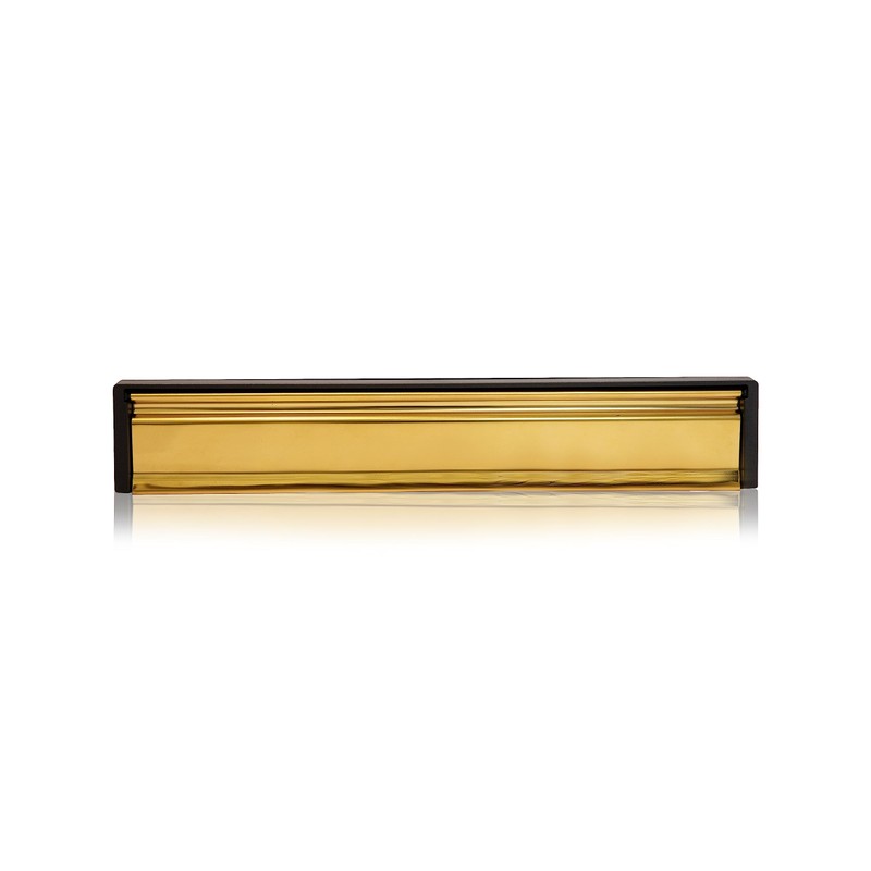 Xfort MailPlate Slimline 12" Letterplate Polished Brass, Premium Draught Proof