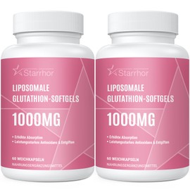 Liposomal Glutathione Capsules 1000mg Per Serving, L-Glutathione with Superior Absorption, Soy Free, Gluten Free, Dairy Free, GMO Free, 2 Pack, Total 120 Capsules