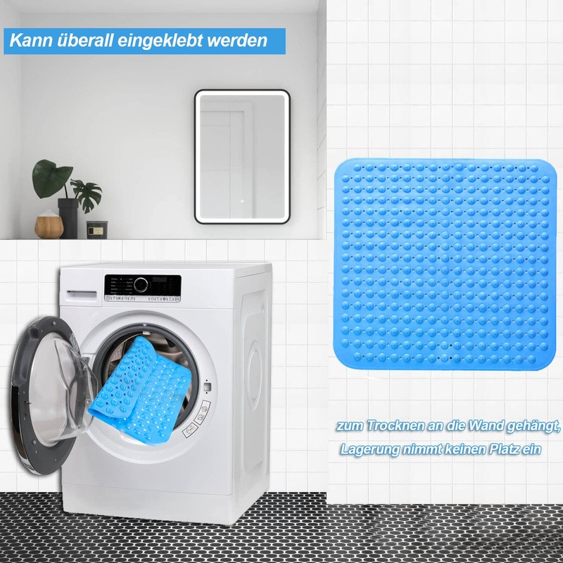 Shower Mat 48 x 48 cm Suction Cup Washable Square