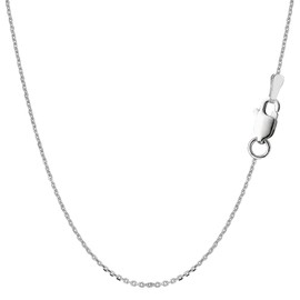Sterling Silver Rhodium Plated Cable Chain Necklace, 1.1mm, 16"