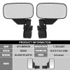 TWOM 1.75"~2" Breakaway Side Mirrors Rear View Mirror Set For