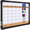 Small Whiteboard, 12" x 16" Magnetic Dry Erase Calendar, Double-Sided
