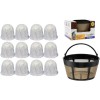 GoldTone (12) Charcoal Water Filters & Basket Filter for Hamilton