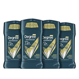 Degree Men Desodorante Antitranspirante 72 Horas Protección contra Sudor y Olor Sport Defense con Tecnología MotionSense 2.7 oz 4 Unidades Sólido para Hombres