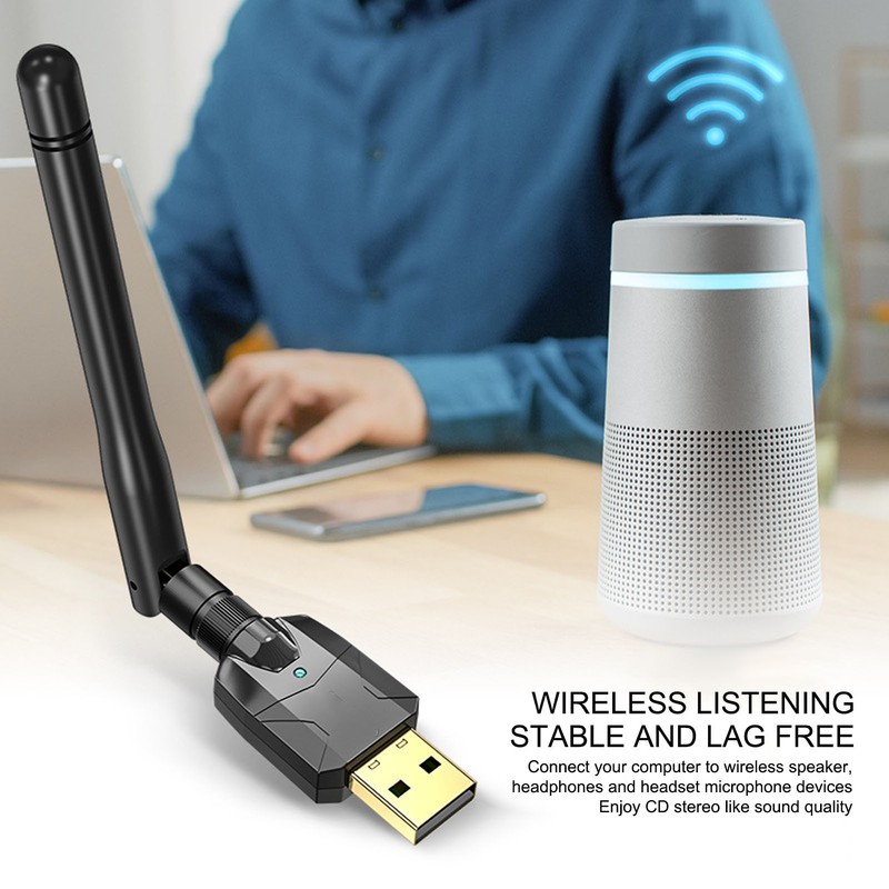 Bluetooth 5.1 Adapter Stereo Long Distance USB Wireless Sound Dongle