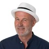 Lipodo Amatillo White Pork Pie Straw Hat Diamond Elegant Hat