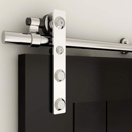 TSMST 10ft Stainless Steel Sliding Barn Door Hardware Fit 60" Wide Single Wooden Door,Easy to Install,Smoothly and Quietly