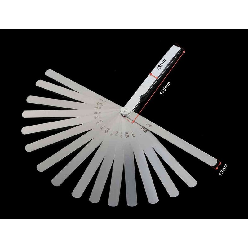 Stainless sikkunesuge-zi Gap Gauge Measure Gauge Thickness Thinness 17 Piece (0.02 mm-1.0 mm)