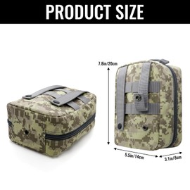 Qavctw Tactical EDC Pouch Utility Organizer Molle Pouches EMT Ifak Medical First Aid Kit Utility Pouch with Two Zippers for Outdoor Tactical Survival Bag