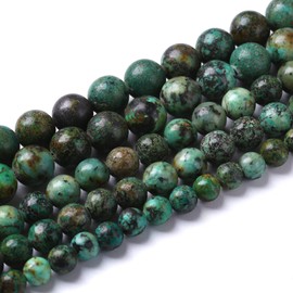 45 abalorio de piedra turquesa africana natural de 8 mm para hacer joyas, abalorio redondas y sueltas, para hacer pulseras y aretes