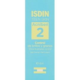 ISDIN Teen Skin Acniben Gel Crema, Tratamiento para el Acne Facial Control de Brillos y granos, 40ml
