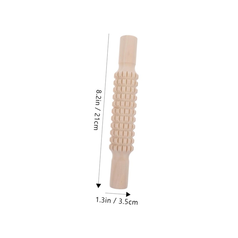 Ciieeo 2Pcs DIY Clay Printing Rods Wooden Mud Rolling Sticks