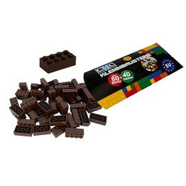 CMC imports 50 Clamping Blocks, Building Blocks, 2 x 4 Nubs, Compatible Bricks, 8 Knobs, Free Selection, 34 Colours (071 - Dark Brown)