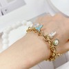 Bohemian Starfish Shell Pearl Conch Charm Bracelet for Women Gold