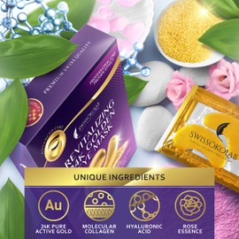 Under Eye Mask 24k Gold Eye Mask Under Eye Patches for Tired Eyes Eye Bags Wrinkles Eye Gel Pads SWISSOKOLAB