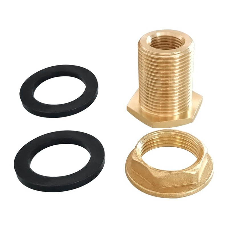 Joywayus 3/8" NPT Female x 3/4" Male Brass Bulkhead Fitting