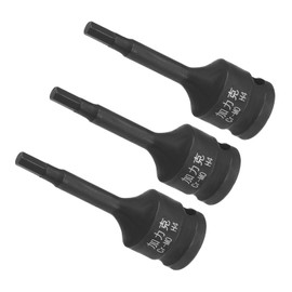 CoCud Impact Hex Bit Socket, H4 Bit 3/8" Drive, Metric Lengthen Screwdriver Socket Adapter - (Applications: for Torque Wrench), 3-Pieces