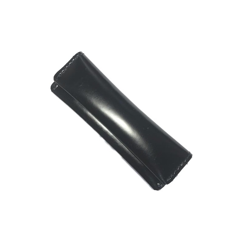 Leather Workshop Sato, Genuine Leather, Slim Coin, Coin Purse, Black,