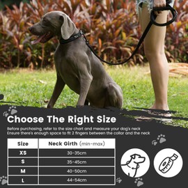 IDOGCHEW Dog Collar for Dogs with Reflective Adjustable Soft Nylon Padded Collars for Small Medium Large Dogs with Buckle Heavy Duty Basic Dog Collar Safety Breathable Quick Release Durable M Black