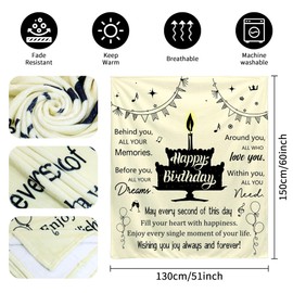 Happy Birthday Gift for Men or Women Throw Blanket Gift for Someone Who Is Turning 6th- 100 Years Old Family Members Friends Decor Blanket Original Present (Happy Birthday)
