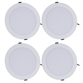 Q QINGCHEN 8W RV Boat DC 12V Recessed Ceiling Light 6500K Daywhite 12 Volt LED Panel Light Full Aluminum Downlights （4packs）