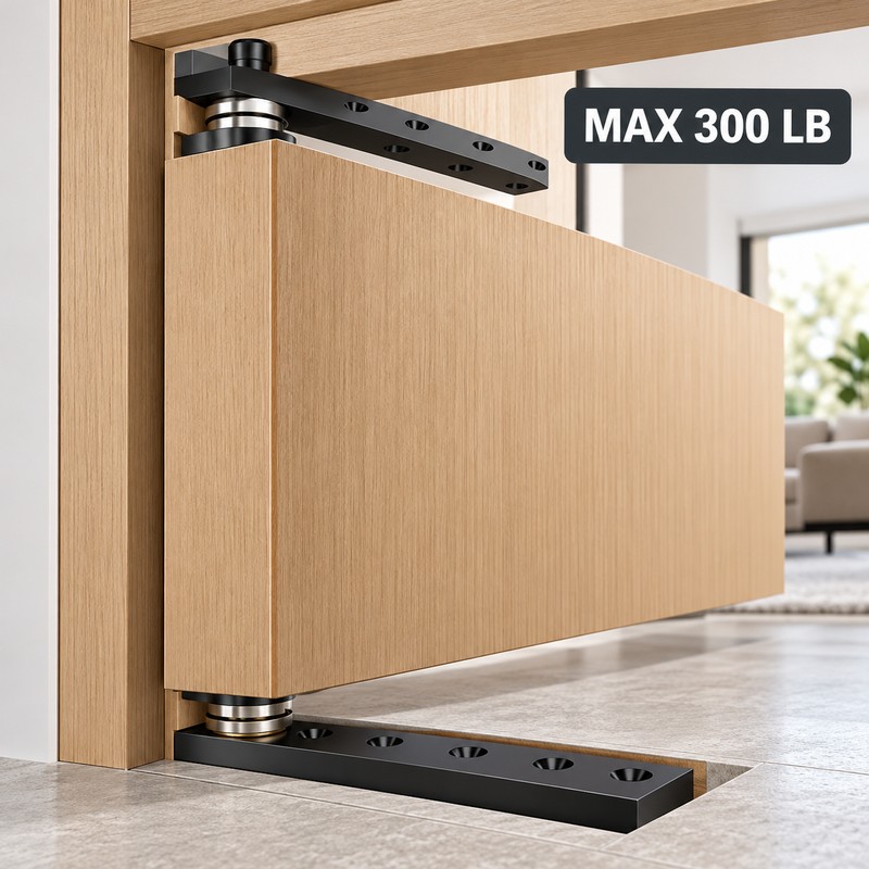 360° Hidden Door Pivot Hinge Kit, Heavy Duty Aluminum Alloy