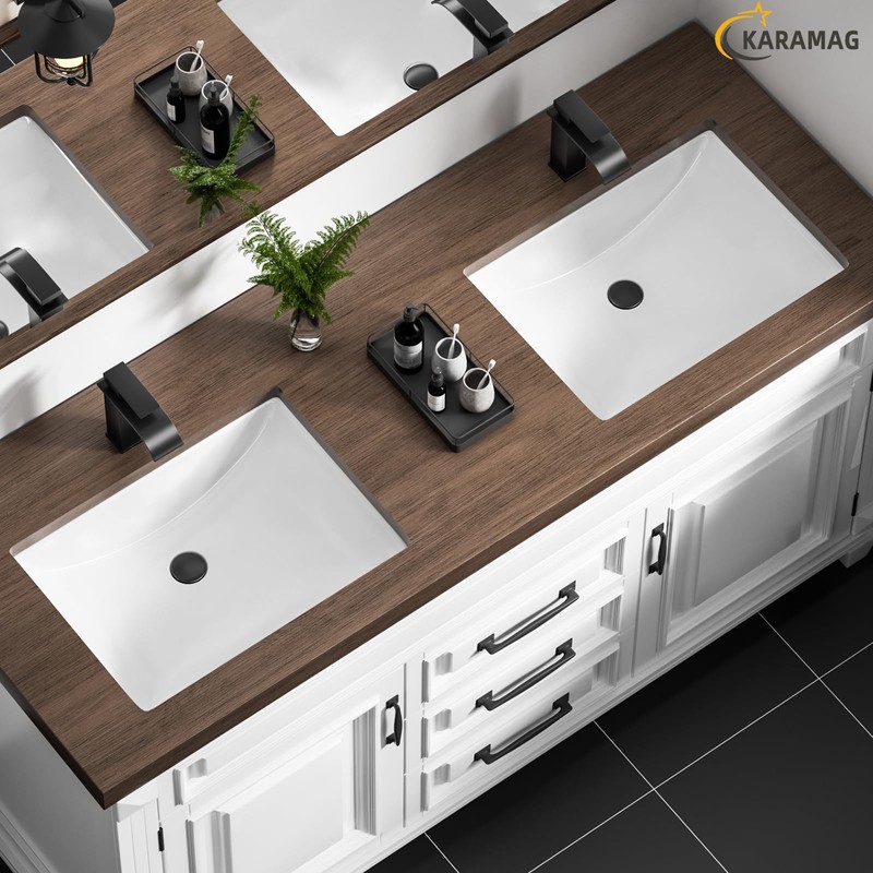 Ada Compliant 20"x15" White Ceramic Rectangle Undermount Bathroom Sink with