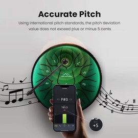 Avila&Terra Lotus Steel Tongue Drum – 6-inch Handpan, 11 Notes, Carbon Steel Portable Drum for Sound Therapy, Meditation & Relaxing Music – Includes Mallets & Carry Bag – Ideal for Adults & Kids