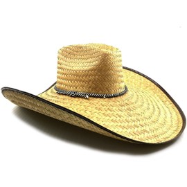 Western Peak Milani Guacho Large Straw Cowboy Ranch Hat 20" - 21" (Style 4 21") Beige