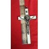 CHRISTIAN CATHOLIC ST. BENEDICT CRUCIFIX SILVER WHITE 7.5" X3.5 Inches