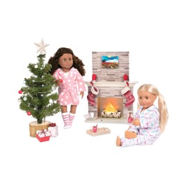 Our Generation by Battat- Holiday Celebration Set- Doll, Clothes & Christmas Accessories for 18'' Dolls- Ages 3 Years & Up, Brown (BD37362Z)
