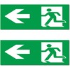 Emergency Exit Sign, Pack of 5, Premium Stickers, 24 cm