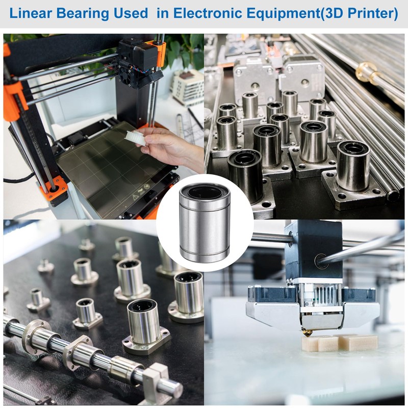 sourcing map 4Pcs LM6UU Linear Bearing 6mm Bore 12mm OD