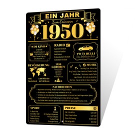 Putuo Decor Tin Sign 1950 Memory Metal Sign, Retro Aluminium Decoration for Living Room, Office or Bar, Nostalgic Gift, 12 x 8 Inches, Black