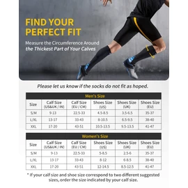 Cambivo 2 Pairs Compression Socks for Women & Men, Sports/Blue, L/XL (Women 8-15.5 / Men 8-13)