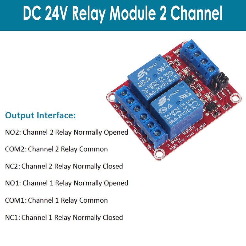AEDIKO 4pcs Relay Module 24V Relay Board 2 Channel with