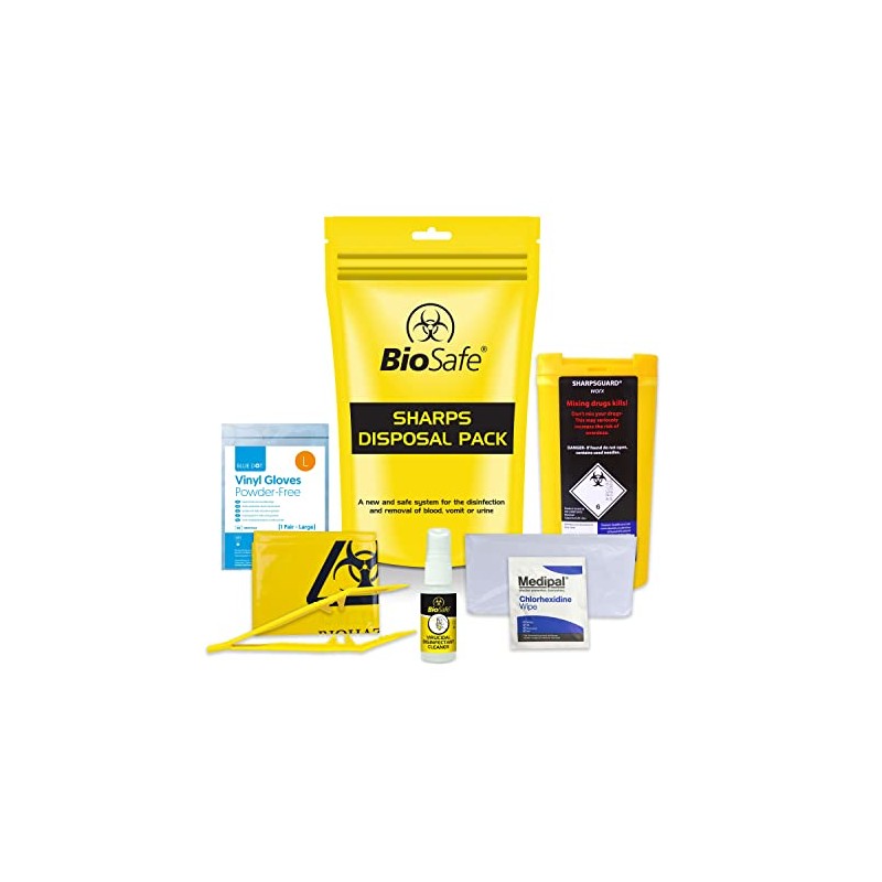 BioSafe 51061 Standard Sharps Disposal Pack, Yellow