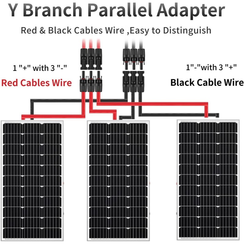GTIWUNG 1 Pair Solar Cable Y Splitter Solar Panel Cable