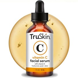 TruSkin - Suero de vitamina C para la cara, suero facial antienvejecimiento con vitamina C, ácido hialurónico, vitamina E, fórmula iluminadora, mejora la apariencia de manchas oscuras, tono, líneas