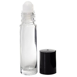 JUVITUS Clear Glass Essential Oil Travel Roll-On .33 oz for Aromatherapy, DIY, Perfume, Home and Travel