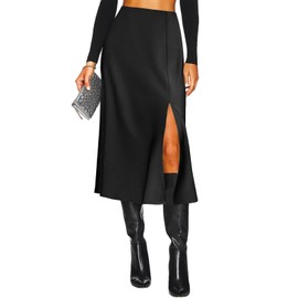 Women's Side Slit A Line Satin Midi Skirt Elastic High Waisted Cheetah Leopard Print Silk Long Skirts for Women