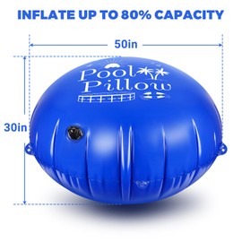 HolyMaji 5ft Dia Pool Pillows for Above Ground Pools Extra Durable Cold Resistant Pool Pillows for Closing Winter 0.54mm PVC (27 Gauge) Pool Air Pillow Float for Winterizing Kit with 50 Ft Straps