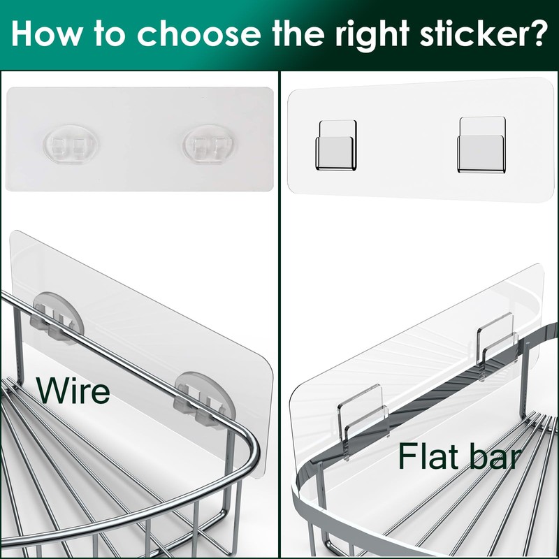 Jovware 14 Pack Shower Caddy Adhesive Replacement, Strong Adhesive Shower